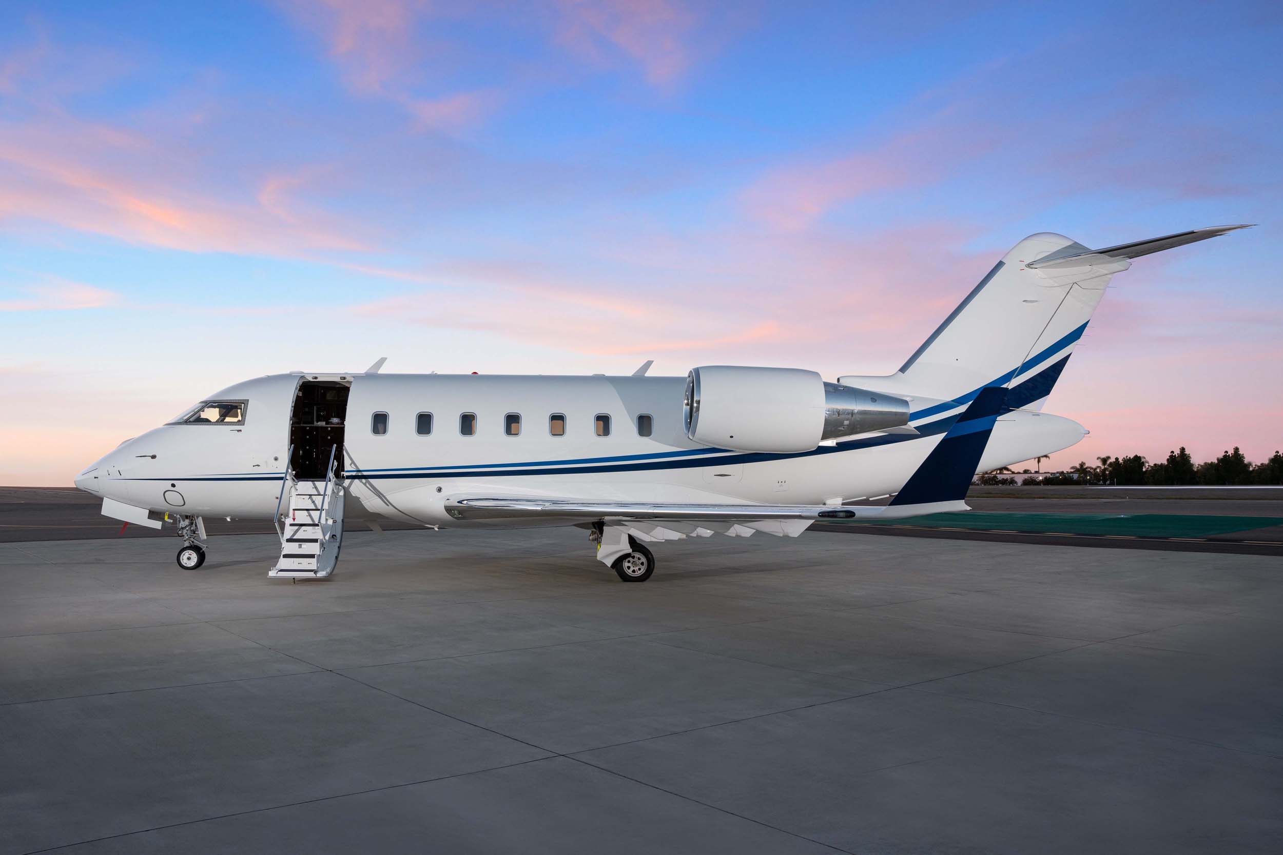 CHALLENGER 605 private jet exterior with steps