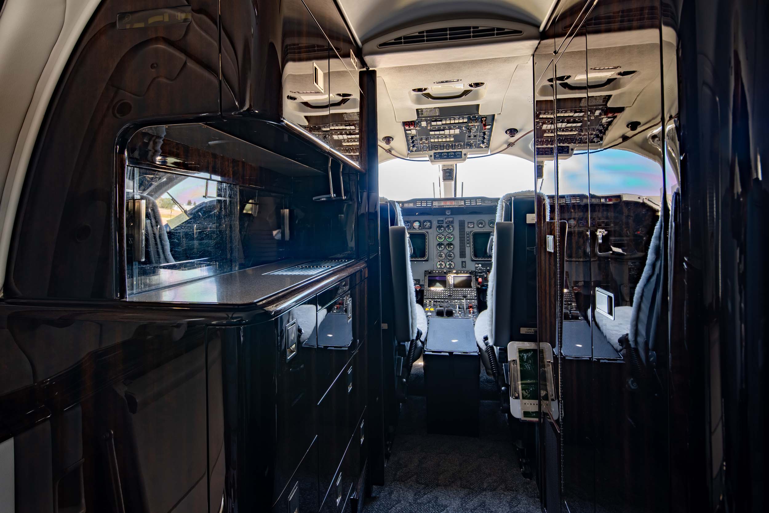 Hawker Beechjet 400 private jet cockpit