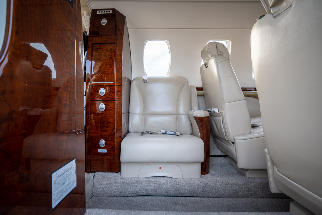 CJ3 private jet interior seat