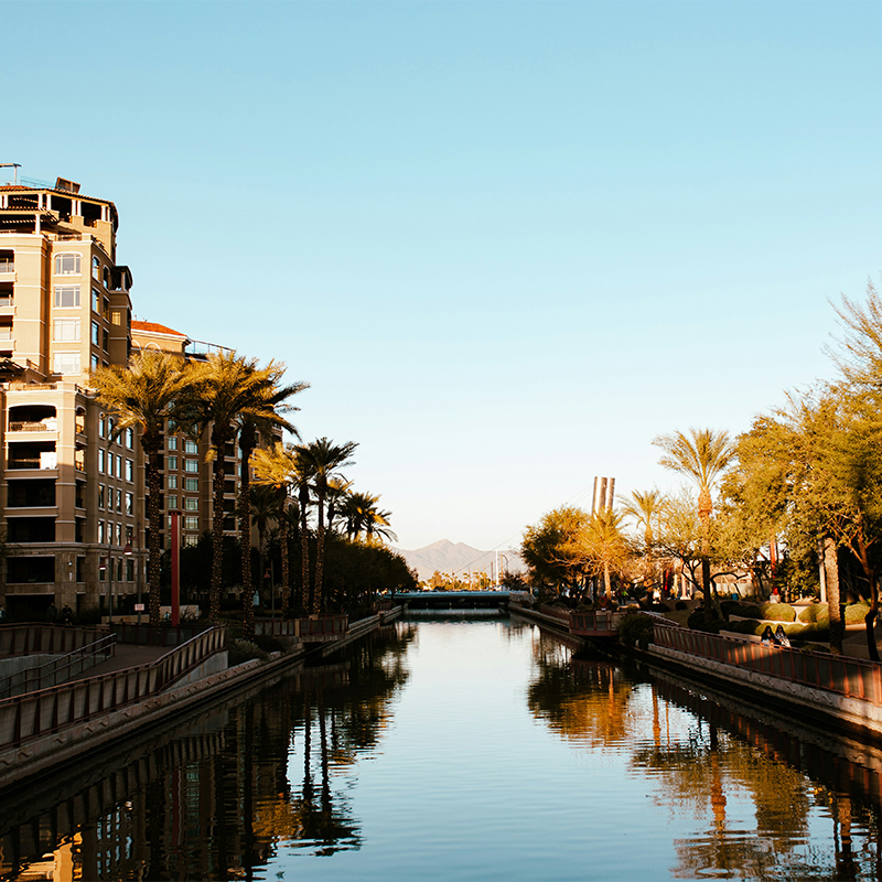 View of river and building in Scottsdale, Arizona